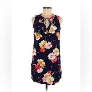 473- Old Navy NWOT Navy Blue Floral Mini Shirt Dress, Size Medium. 100% Rayon